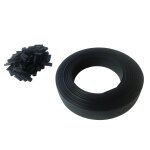 Lot de 10 kits lamelles occultantes pvc avec clip de fixation de 50 m pour grillage rigides - gris fonc� ...