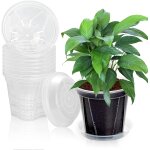 Lot de 10 pots de fleurs transparents de 15, 2 cm avec soucoupe, pots de jardin en plastique transparent ...