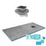 Lot de 10 receveurs de douche à carreler 160x90 cm avec bondes à sortie horizontale - grille inox Lot de 10 receveurs de douche à carreler 160x90 cm avec bondes à sortie horizontale - grille inox