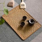 Lot de 10 sets de table en jonc de mer naturel, 27 x 16 cm, sets de table rectangulaires en rotin tress�, ...