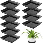 Lot de 10 soucoupes carres en plastique pour pot de fleurs - 17, 8 x 17, 8 x 3, 1 cm - noir