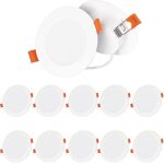 Lot de 10 spots led encastrables pour plafond, blanc froid, 5 w, pour salle de bain, soffite, cuisine ...