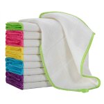 Lot de 10 torchons en bambou pour la vaisselle, lavables et absorbants en machine, couleurs al�atoires ...