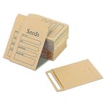 Lot de 100 enveloppes de graines en papier kraft brun, 9 x 6 cm, refermables et auto - scellantes
