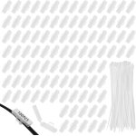 Lot de 100 étiquettes de câble avec 100 serre - câbles en nylon - etiquettes transparentes et étanches ... Lot de 100 étiquettes de câble avec 100 serre - câbles en nylon - etiquettes transparentes et étanches ...