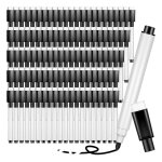 Lot de 100 marqueurs effacables a sec pour tableau blanc, noirs, avec capuchon en caoutchouc, pointe ... Lot de 100 marqueurs effacables a sec pour tableau blanc, noirs, avec capuchon en caoutchouc, pointe ...