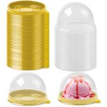 Lot de 100 mini bo�tes a muffins en plastique transparent, bo�te a biscuits et muffins, bo�te cadeau ...