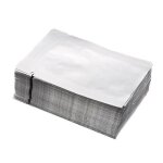 Lot de 100 sachets en aluminium mylar argentes a couvercle ouvert, thermoscellables, pour conservation ... Lot de 100 sachets en aluminium mylar argentes a couvercle ouvert, thermoscellables, pour conservation ...