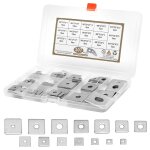 Lot de 107 rondelles metal carrées m3 m4 m5 m6 m8 m10 m14 en acier inoxydable avec trou rond rondelles ... Lot de 107 rondelles metal carrées m3 m4 m5 m6 m8 m10 m14 en acier inoxydable avec trou rond rondelles ...