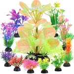 Lot de 11 plantes artificielles colores pour dcoration d'aquarium - accessoires pour bureau et aquarium ...