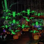 Lot de 12 chauves - souris  suspendre pour halloween - dcoration  suspendre - squelette - araigne ...
