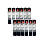 Lot de 12 colles de vitrage sika sikaflex 555 - noir - 300ml