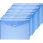 Lot de 12 enveloppes transparentes a bouton - pression pour documents a4 Lot de 12 enveloppes transparentes a bouton - pression pour documents a4