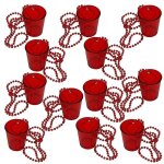 Lot de 12 gobelets pour colliers de mariee, pour anniversaire, mariage, fete de noel, grand rouge