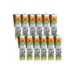 Lot de 12 mastics acryliques sp�cial fa�ade - sika sikaseal 107 joints et fissure - acajou - 300ml