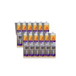 Lot de 12 mastic silicone sika sikaseal 109 menuiserie - gris - 300ml