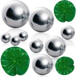 Lot de 12 petites boules à facettes en acier inoxydable - décoration de jardin - boules flottantes - ... Lot de 12 petites boules à facettes en acier inoxydable - décoration de jardin - boules flottantes - ...