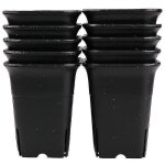 Lot de 12 pots carr�s noirs en plastique pour plantes succulentes, fleurs, cactus, etc. , pour p�pini�re ...