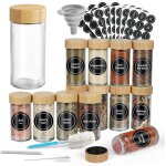 Lot de 12 pot a epices - bocaux a epices bambou bois pour rangement et organisation de cuisine, pot a ... Lot de 12 pot a epices - bocaux a epices bambou bois pour rangement et organisation de cuisine, pot a ...
