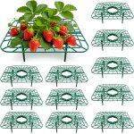 Lot de 12 supports de fraises carr�s avec protection contre les escargots - etag�re amovible pour balcon ...