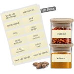 Lot de 120 �tiquettes � �pices autocollantes pour pots � �pices et bo�tes � �pices - autocollants � �pices ...