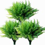 Lot de 15 fougres de boston artificielles pour extrieur plantes vertes plantes de balcon pour dcoration ...