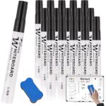 Lot de 15 marqueurs effaables  sec pour tableau blanc de 3 mm avec 1 gomme, marqueurs effaables  ...