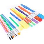 Lot de 15 pinceaux pour enfants, non toxiques, lavables, outils de peinture pour enfants, ponges de ...