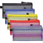 Lot de 15 trousses transparentes en filet, pochette zipp�e en filet transparent, sac de rangement de ...