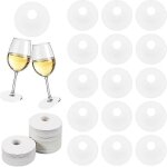 Lot de 150 marqueurs d'etiquettes jetables pour verres a vin, 7, 1 cm de diametre, en bois de burlywood ...
