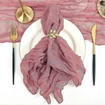 Lot de 18 serviettes en gaze de coton style boheme, 50 x 50 cm, pour decoration de table de mariage, ...