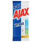 Lot de 2 - ajax lingettes vitres triple action sans traces - paquet de 40 lingettes