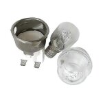 Lot de 2 ampoules de four e14 haute resistance a 300 c 250 v 25 w, douilles et tetes de lampe en ceramique ...