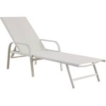 Lot de 2 bains de soleil en m�tal  farniente  - blanc