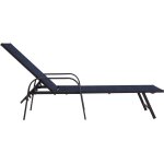 Lot de 2 bains de soleil en mtal  farniente  - bleu nuit