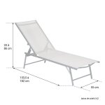 Lot de 2 bains de soleil pliants sicilia en textil�ne rose - structure blanche