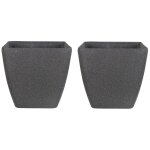 Lot de 2 cache - pots gris 42 x 42 x 42 cm zeli Lot de 2 cache - pots gris 42 x 42 x 42 cm zeli
