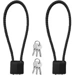 Lot de 2 cadenas a c�ble avec cl�, cadenas robuste avec longue anse et 4 cl�s, plus grand espace de fermeture, ...