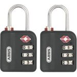 Lot de 2 cadenas combinaison 3 chiffres 146 30mm tsa noir