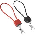 Lot de 2 cadenas en corde d'acier avec cls, cadenas renforc a long crochet avec 3 cls, serrure pour ...