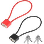 Lot de 2 cadenas en corde d'acier avec cls et corde en acier robuste a anse longue, cadenas a cble ...