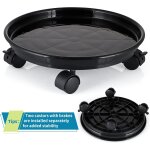 Lot de 2 caisses de 30 cm avec 4 roues de frein, bac de pot de fleurs, soucoupe de plantes avec roulettes, ...