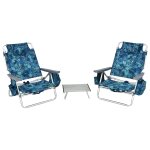Lot de 2 chaises de camping plage pliantes 60 / 101 x 68 x 29 / 84 cm dossier r�glable en pvc imperm�able ...