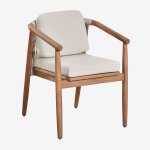 Lot de 2 chaises de jardin aderyn avec accoudoirs en bois d'eucalyptus eucalyptus brun
