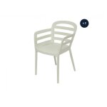 Lot de 2 chaises de jardin boston blanc - jardideco