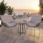 Lot de 2 chaises de jardin hwc - p75, fauteuils de jardin, fauteuils lounge, tissu 220 g / m polyrotin ...