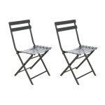 Lot de 2 chaises de jardin m�tal pliante greensboro graphite - hesperide