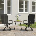 Lot de 2 chaises de jardin pivotantes a 360, fauteuil d'ext�rieur, r�sistantes aux intemp�ries et a la ...