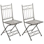 Lot 2 chaises de jardin pliables en mtal bronze