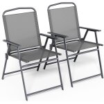 Lot de 2 chaises de jardin pliantes, chaise camping terrasse balcon, charge maximale 150 kg, avec dossier, ...
